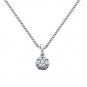 0.12ct F/VS Round Brilliant Cut Diamond Pendant & 16" Chain in 18k White Gold