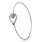 F/VVS Round Brilliant Cut Diamonds Bangle in 18K White Gold Fully Hallmarked