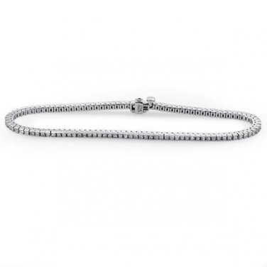 18ct White Gold Princess Cut Diamonds tennis Bracelet,Authenticity Certificate