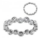 0.80Carat Bezel Set Diamonds Full Eternity Wedding Ring Band in 9K White Gold