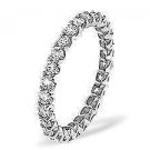 0.75Carat Round Brilliant Cut Diamonds Full Eternity Wedding Ring,9k White Gold