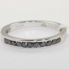 AAA 0.20Carat Black Diamonds Channel Set Half Eternity Ring in 9k White Gold