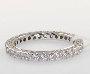 SI 0.50ct Round Brilliant Cut Diamond Full Eternity Wedding Ring,18K White Gold