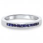 0.30ct Blue Sapphire Half Eternity Wedding Ring in 9k White Gold,UK Hallmarked