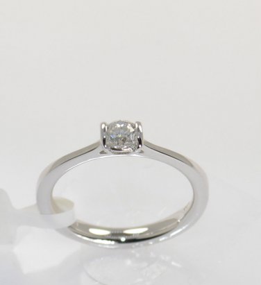 VVS 0.25CT ROUND BRILLIANT CUT SOLITAIRE DIAMOND ENGAGEMENT RING,18K WHITE GOLD