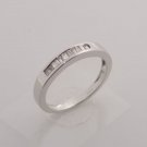 VS 0.25ct Baguette Cut Diamond Half Eternity Wedding Ring,18k White Gold,3.5mm