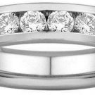 F/VS 1.06ct ROUND BRILLIANT CUT DIAMONDS HALF ETERNITY WEDDING RING,950 PLATINUM