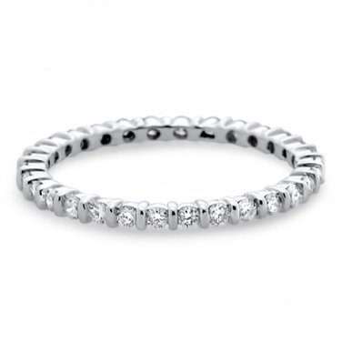 9k White Gold G/SI 0.52 ct Round Diamonds Full Eternity Wedding Ring