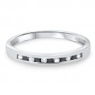 9k White Gold  0.20 ct Black Princess Cut & Round Diamonds Half  Eternity Ring
