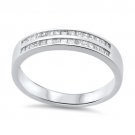 9k White Gold  F/VS 0.32 ct Double Row Princess Cut Diamonds Half Eternity Ring