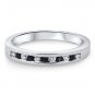 9k White Gold 0.25 ct Blue Sapphire & Round Diamonds Half Eternity Ring