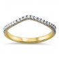9k Yellow Gold F/SI 0.25ct Round Cut Diamonds Wishbone Shaped Half Eternity Ring
