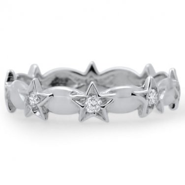G/SI 0.20ct Round Diamonds Full Eternity Wedding Ring in 9k Solid White Gold