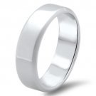 6.5mm 18k Solid White Gold Men's Wedding Band, Hallmarked By Assay Office London