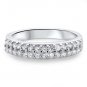 VS 0.52Ct Round Brilliant Cut Diamond Half Eternity Wedding Ring,18K White Gold