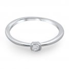 0.10carat Round Brilliant Cut Diamond Engagement Ring in 18k Solid White Gold