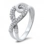 18K White Gold, 0.27 ct Round Brilliant Cut Diamonds Contemporary Design Ring