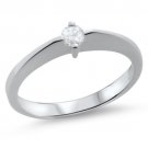 VS 0.15carat Round Brilliant Cut Diamond Engagement Ring,18k Solid White Gold