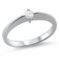 VS 0.15carat Round Brilliant Cut Diamond Engagement Ring,18k Solid White Gold