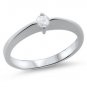 VS 0.15carat Round Brilliant Cut Diamond Engagement Ring,18k Solid White Gold