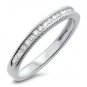 18k White Gold F/VS 0.20ct Channel Set Round Diamonds Half Eternity Wedding Ring