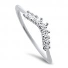 F/VS 0.15ct ROUND DIAMONDS HALF ETERNITY WEDDING RING IN 18K SOLID WHITE GOLD