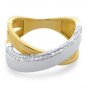 11.5mm VS 0.25 carat Diamond Cross Over Half Eternity Ring,18K Solid Yellow Gold