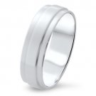 6.55mm 18k White Gold Mens Wedding Band  HALLMARKED BY ASSAY OFFICE LONDON from finediamondsrus