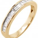 F/SI 0.50CT BAGUETTE CUT DIAMOND HALF ETERNITY WEDDING RING IN 18K YELLOW GOLD