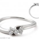 F/SI 0.10CT 3 DIAMOND ENGAGMENT RING IN 9K WHITE GOLD SIZE-J,HALLMARKED