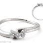 F/SI 0.10CT 3 DIAMOND ENGAGMENT RING IN 9K WHITE GOLD SIZE-J,HALLMARKED