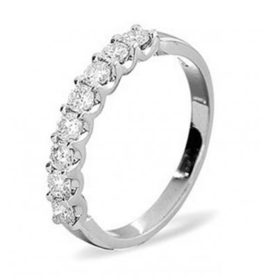 G/SI 0.16CT ROUND DIAMONDS HALF ETERNITY WEDDING RING BAND IN 9K WHITE GOLD