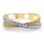 18k Yellow Gold & 0.25ct VS Round Diamonds Cross-over Half Eternity Wedding Ring