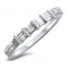 0.32ct Baguette & Round Diamonds Half Eternity Ring in 18K Solid White Gold