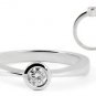 F/VS 0.13carat Round Brilliant Cut Diamonds Engagement Ring,18k Solid White Gold