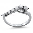 VS 0.51ct Round Brilliant Cut Diamond Half Eternity Wedding Ring,18K White Gold