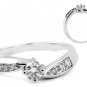 VVS  0.26ct Round Brilliant Cut Solitaire Diamond Engagement Ring,18k White Gold