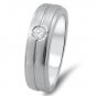 6.51 mm F/VVS 0.19 ct Round Cut Diamond Men's Wedding Band in 18k White Gold