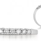 7 Round Diamonds 0.24carat Half Eternity Wedding Ring,18K Solid White Gold
