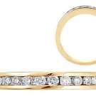 0.15ct DIAMOND HALF ETERNITY RING IN 18K YELLOW GOLD,RING SIZE J,WIDTH 2.77 mm