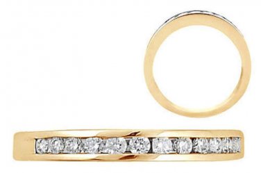 0.20ct DIAMOND HALF ETERNITY RING IN 18K YELLOW GOLD,RING SIZE P&Acirc;&frac12;,WIDTH 2.71 mm