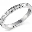 F/VS 0.25CT BAGUETTE CUT DIAMONDS HALF ETERNITY WEDDING RING IN 950 PLATINUM