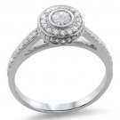 F/SI 0.70carat Round Brilliant Cut Diamonds Engagement Ring,9K Solid White Gold