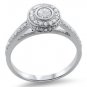 F/SI 0.70carat Round Brilliant Cut Diamonds Engagement Ring,9K Solid White Gold