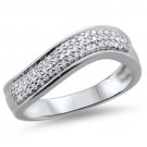 F/VVS Micro Pave Setting Round Diamond Half Eternity Wedding Ring,18K White Gold