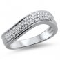 F/VVS Micro Pave Setting Round Diamond Half Eternity Wedding Ring,18K White Gold