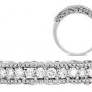 VVS 0.21 Round Brilliant Cut Diamonds Ring With Engraving in18k Solid White Gold