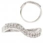 VS 0.33CT ROUND DIAMONDS SHAPED HALF ETERNITY WEDDING RING,Solid 18K WHITE GOLD