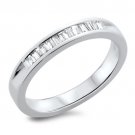 0.32ct Baguette Cut Diamonds Channel Set Half Eternity Ring in 18k White Gold