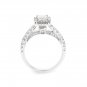 9k White Gold,1.20carat Princess Cut Solitaire & Round Diamonds Engagement Ring